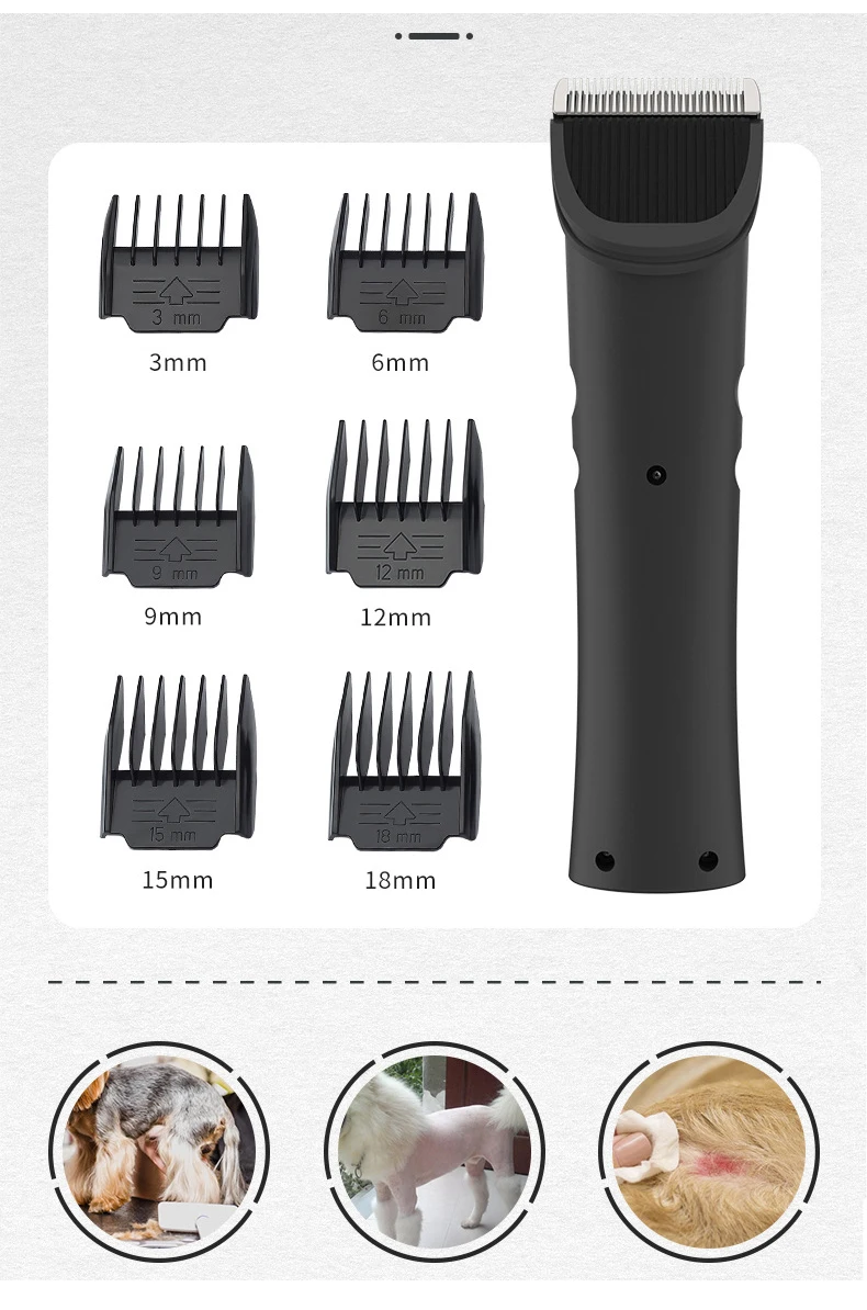 High Power Smart Dog Clippers Grooming Trimmer Pet Haircut Machine for Dogs Grooming Cutter Rechargeable Detachable Blade