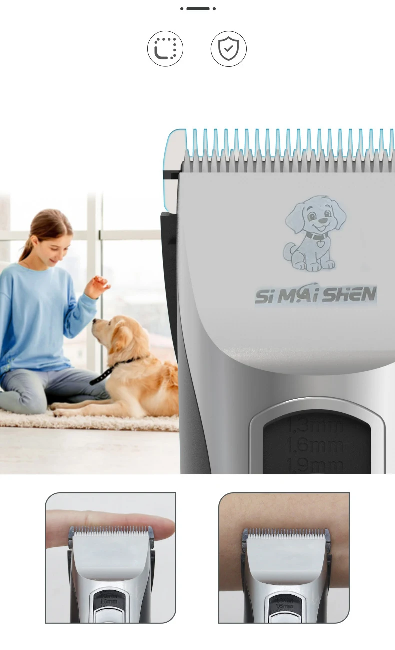 High Power Smart Dog Clippers Grooming Trimmer Pet Haircut Machine for Dogs Grooming Cutter Rechargeable Detachable Blade