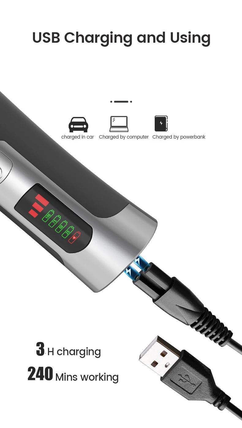 High Power Smart Dog Clippers Grooming Trimmer Pet Haircut Machine for Dogs Grooming Cutter Rechargeable Detachable Blade