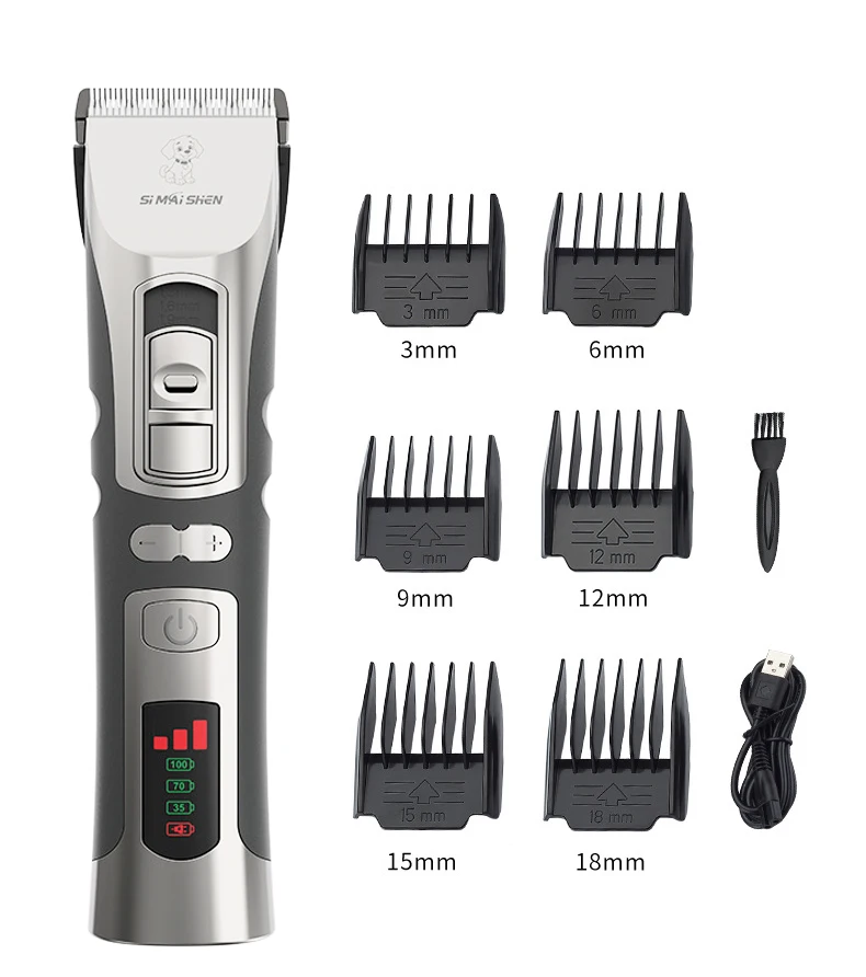 High Power Smart Dog Clippers Grooming Trimmer Pet Haircut Machine for Dogs Grooming Cutter Rechargeable Detachable Blade