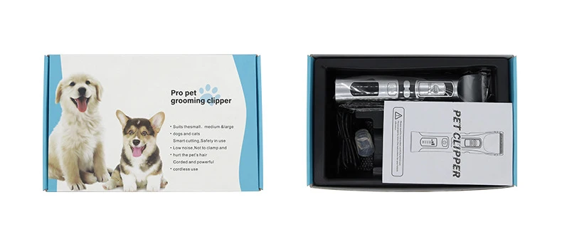 High Power Smart Dog Clippers Grooming Trimmer Pet Haircut Machine for Dogs Grooming Cutter Rechargeable Detachable Blade