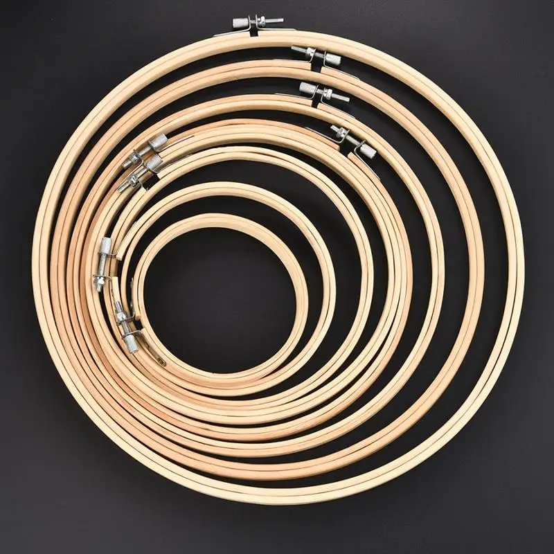 10pcs/Set 10-30cm Wooden Embroidery Hoops Frame Set Bamboo Embroidery Hoop Rings For DIY Cross Stitch Needle Craft Tool