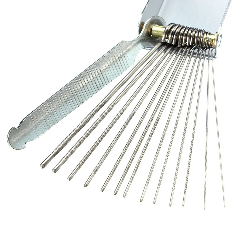 Metal 13 Sizes Long Shaft Files Electric Guitar Bass Ukulele Saddle with Nut Polish Tools