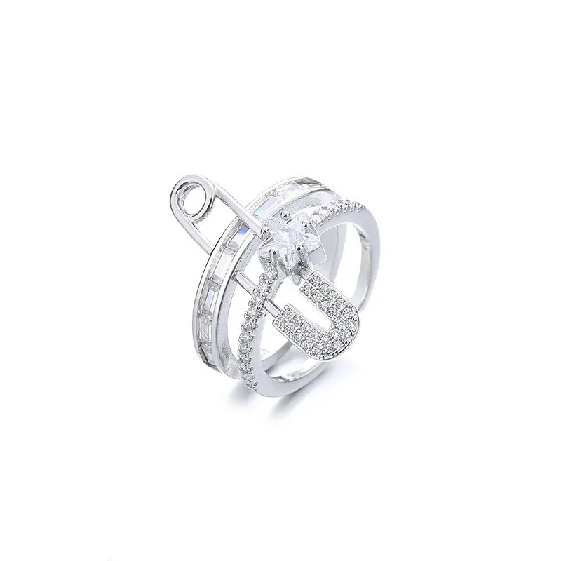 925 Sterling Silver Star Crytal Ring for Women Girl Personality Simple Adjustable Exquisite Jewelry Dropshippipng Gift