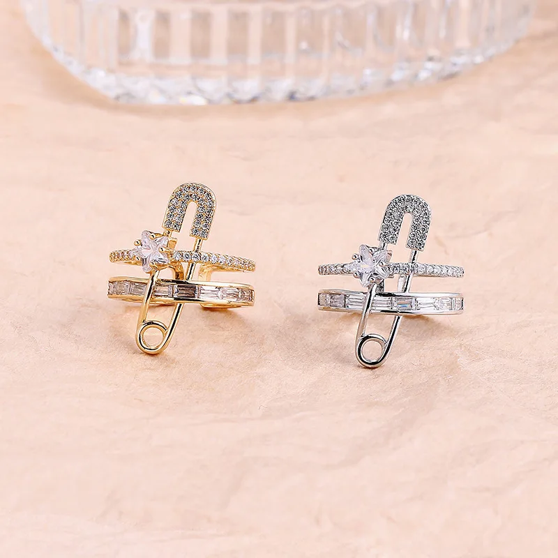 925 Sterling Silver Star Crytal Ring for Women Girl Personality Simple Adjustable Exquisite Jewelry Dropshippipng Gift