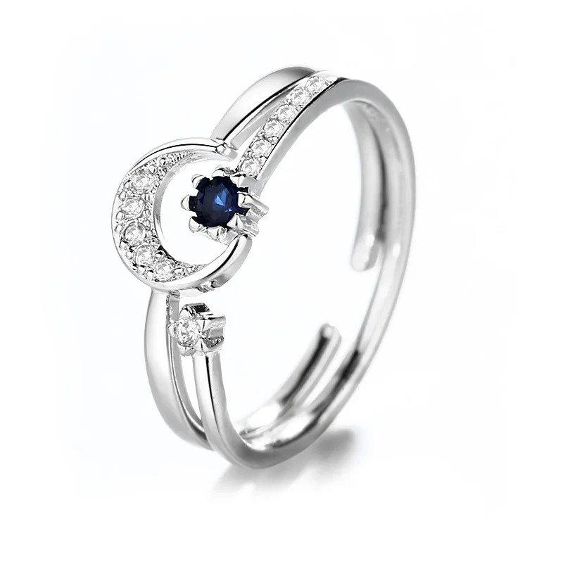 925 Sterling Silver Star Crytal Ring for Women Girl Personality Simple Adjustable Exquisite Jewelry Dropshippipng Gift