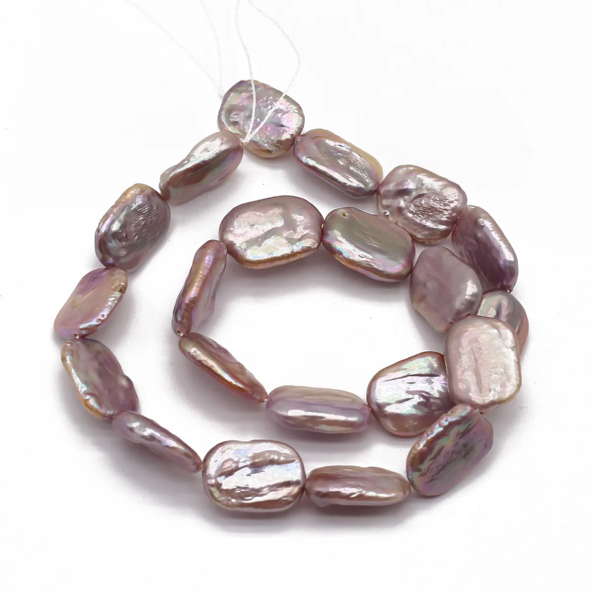 Purple Rectangular Natural Freshwater Baroque Pearl 15x18mm Loose Spaced Beaded Jewelry Making Necklace Earrings