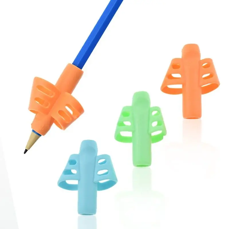 1/3pcs Children Writing Pencil Pan Holder Kids Learning Practise Silicone Pen Aid Grip Posture Correction Device for Students