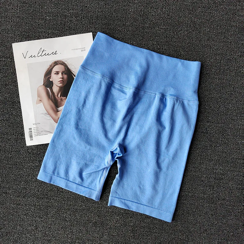 Summer Seamless Yoga Shorts High Waist Workout Shorts Women Sexy Booty Tummy Control Gym Leggings Breathable Running Shorts