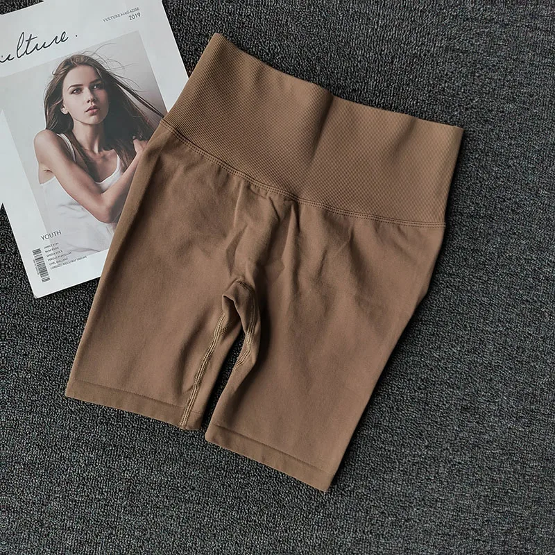 Summer Seamless Yoga Shorts High Waist Workout Shorts Women Sexy Booty Tummy Control Gym Leggings Breathable Running Shorts