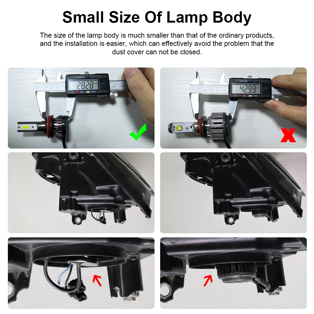 2Pcs LED H4 Car Headlight Bulbs H1 H7 H8 H9 H11 Headlamps Kit 9005 HB3 9006 HB4 Auto Driving Running Led Lamp 6000K 12000K