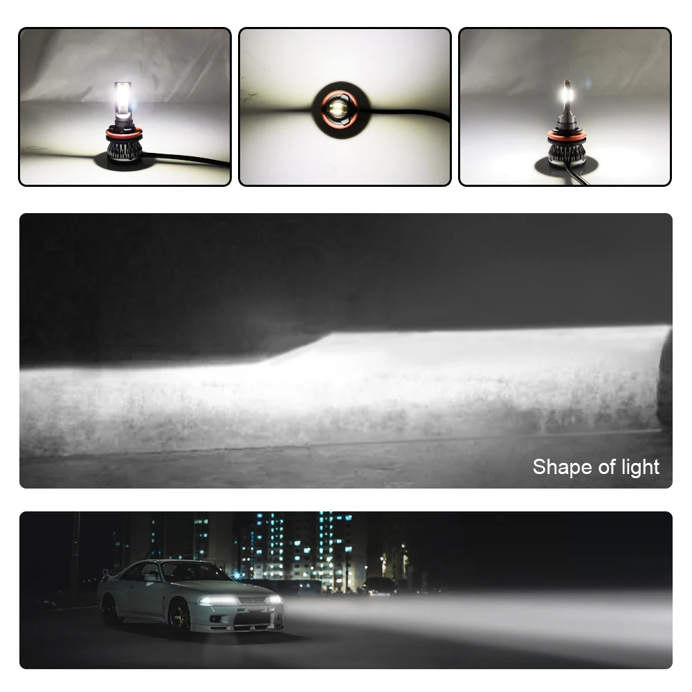 2Pcs LED H4 Car Headlight Bulbs H1 H7 H8 H9 H11 Headlamps Kit 9005 HB3 9006 HB4 Auto Driving Running Led Lamp 6000K 12000K