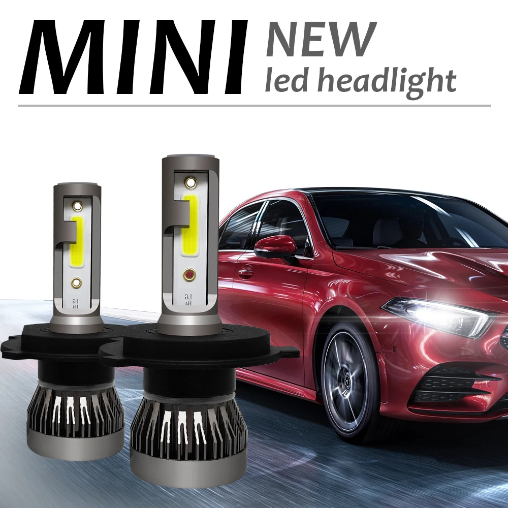 2Pcs LED H4 Car Headlight Bulbs H1 H7 H8 H9 H11 Headlamps Kit 9005 HB3 9006 HB4 Auto Driving Running Led Lamp 6000K 12000K