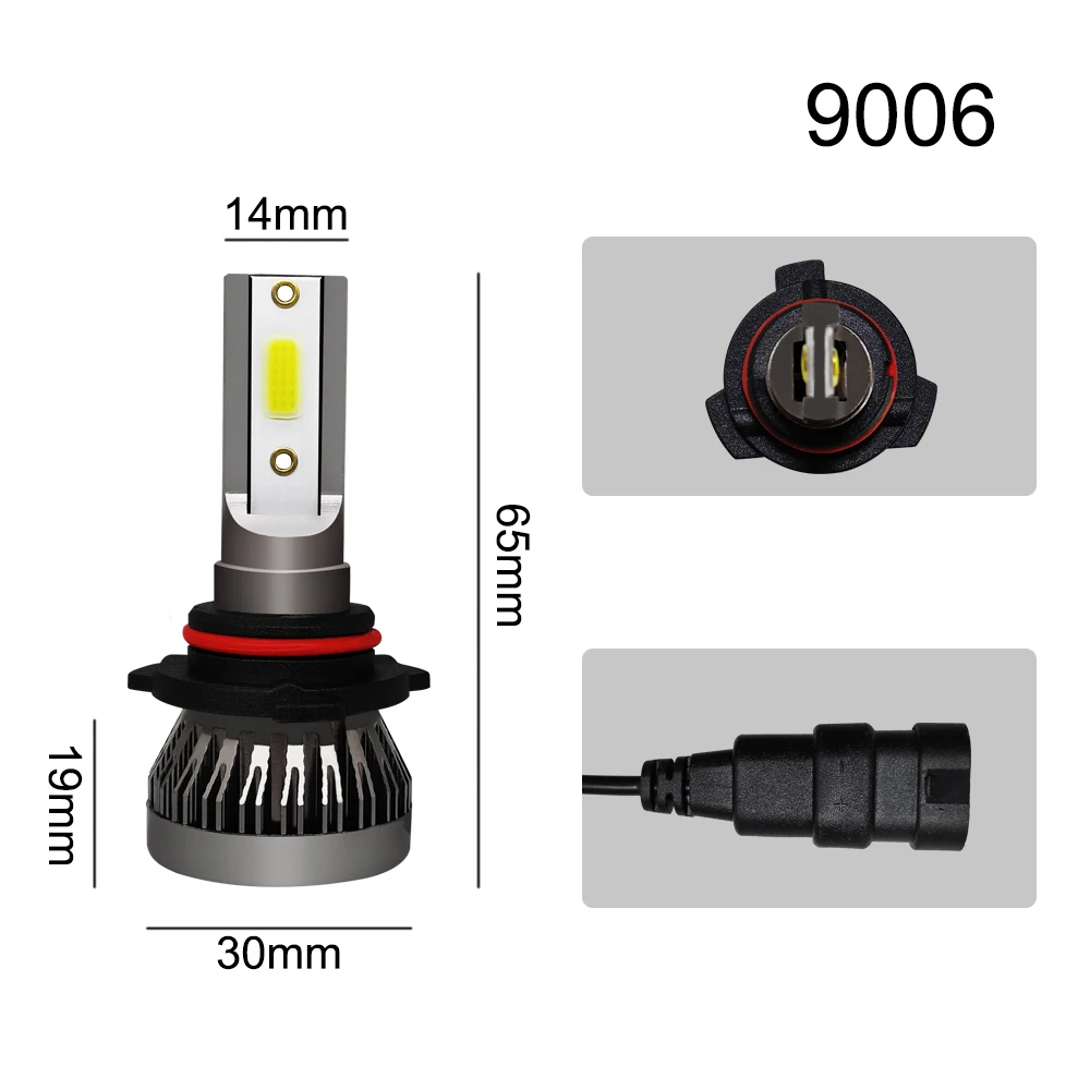 2Pcs LED H4 Car Headlight Bulbs H1 H7 H8 H9 H11 Headlamps Kit 9005 HB3 9006 HB4 Auto Driving Running Led Lamp 6000K 12000K