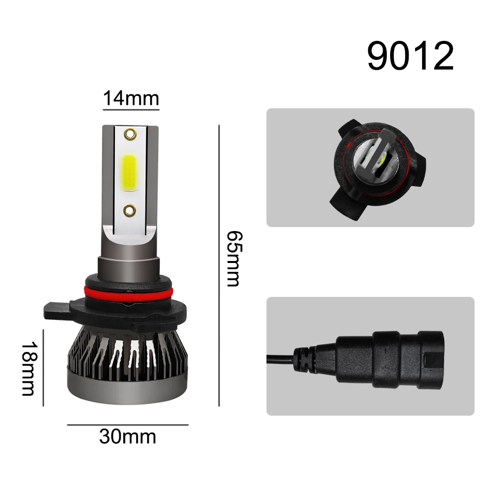 2Pcs LED H4 Car Headlight Bulbs H1 H7 H8 H9 H11 Headlamps Kit 9005 HB3 9006 HB4 Auto Driving Running Led Lamp 6000K 12000K
