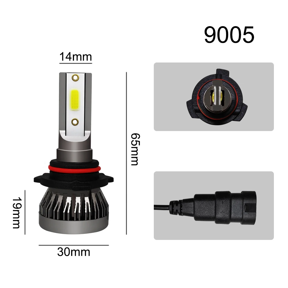 2Pcs LED H4 Car Headlight Bulbs H1 H7 H8 H9 H11 Headlamps Kit 9005 HB3 9006 HB4 Auto Driving Running Led Lamp 6000K 12000K