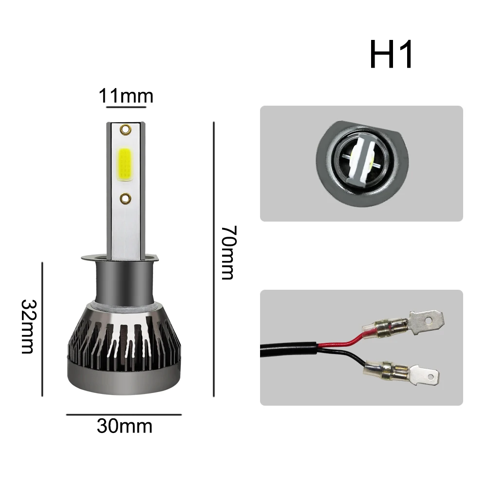 2Pcs LED H4 Car Headlight Bulbs H1 H7 H8 H9 H11 Headlamps Kit 9005 HB3 9006 HB4 Auto Driving Running Led Lamp 6000K 12000K