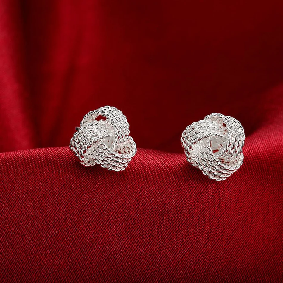 Hot trend 925 Sterling Silver Pretty ball necklace stud earrings for woman Jewelry sets Fashion Party wedding accessories gifts