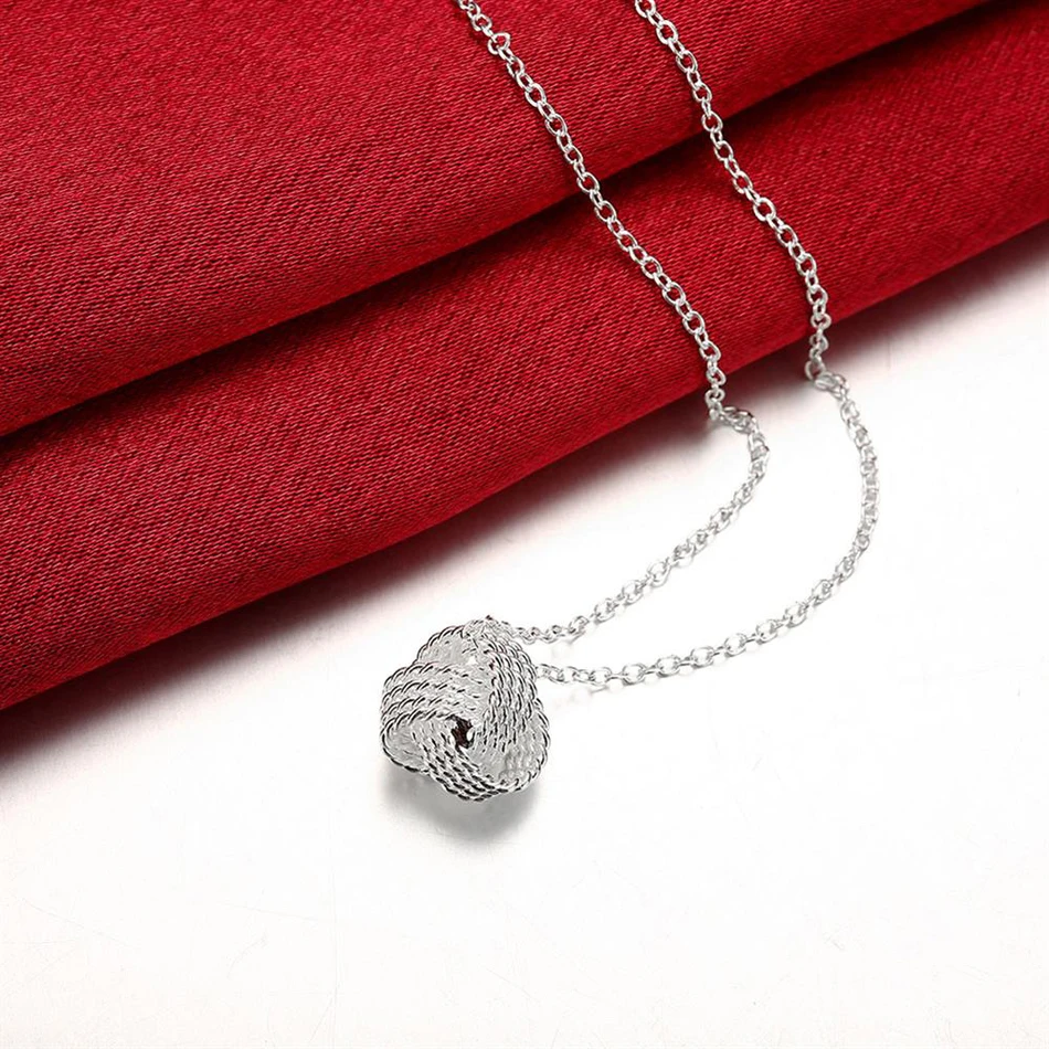 Hot trend 925 Sterling Silver Pretty ball necklace stud earrings for woman Jewelry sets Fashion Party wedding accessories gifts