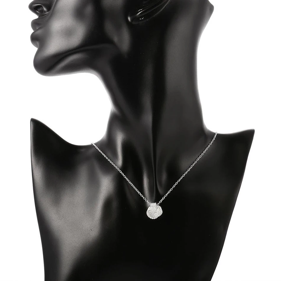 Hot trend 925 Sterling Silver Pretty ball necklace stud earrings for woman Jewelry sets Fashion Party wedding accessories gifts
