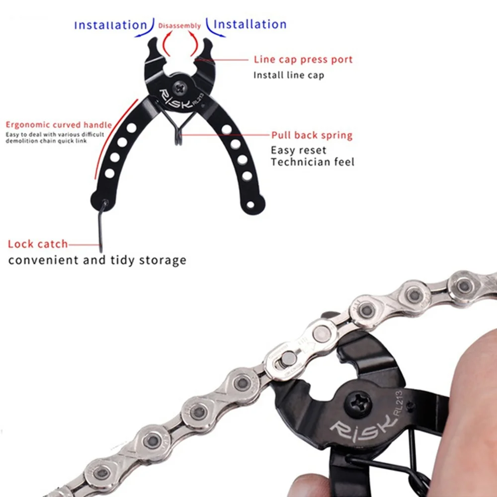 Mini Chain Quick Link Tool Bicycle Chain Link Plier Mountain Bike Chain Clamp Magic Buckle Removal Installation Hand Tools