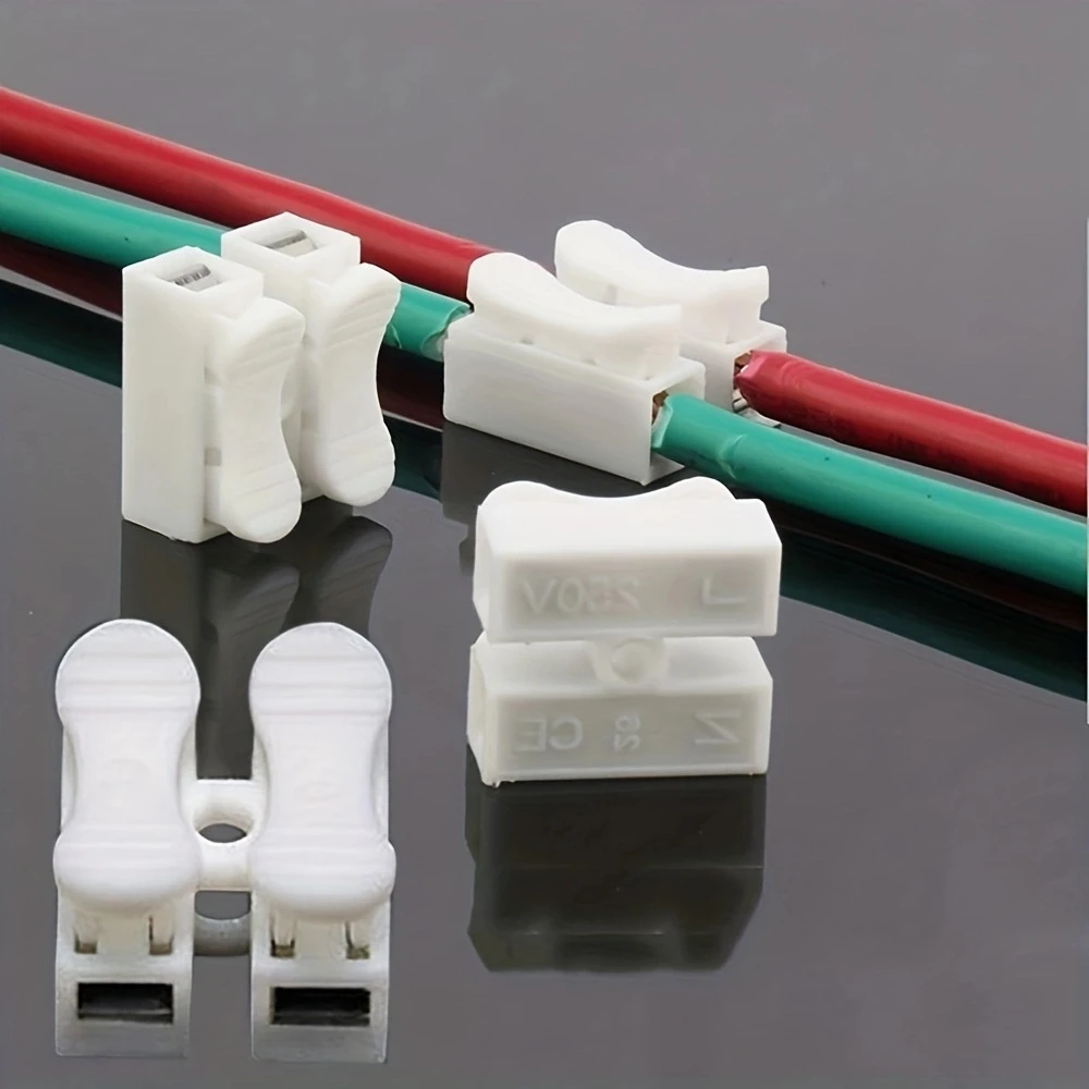 20pcs No Solding Welding Quick 2P Cable Wire Connector No Screw Terminal Block Spring Clamp