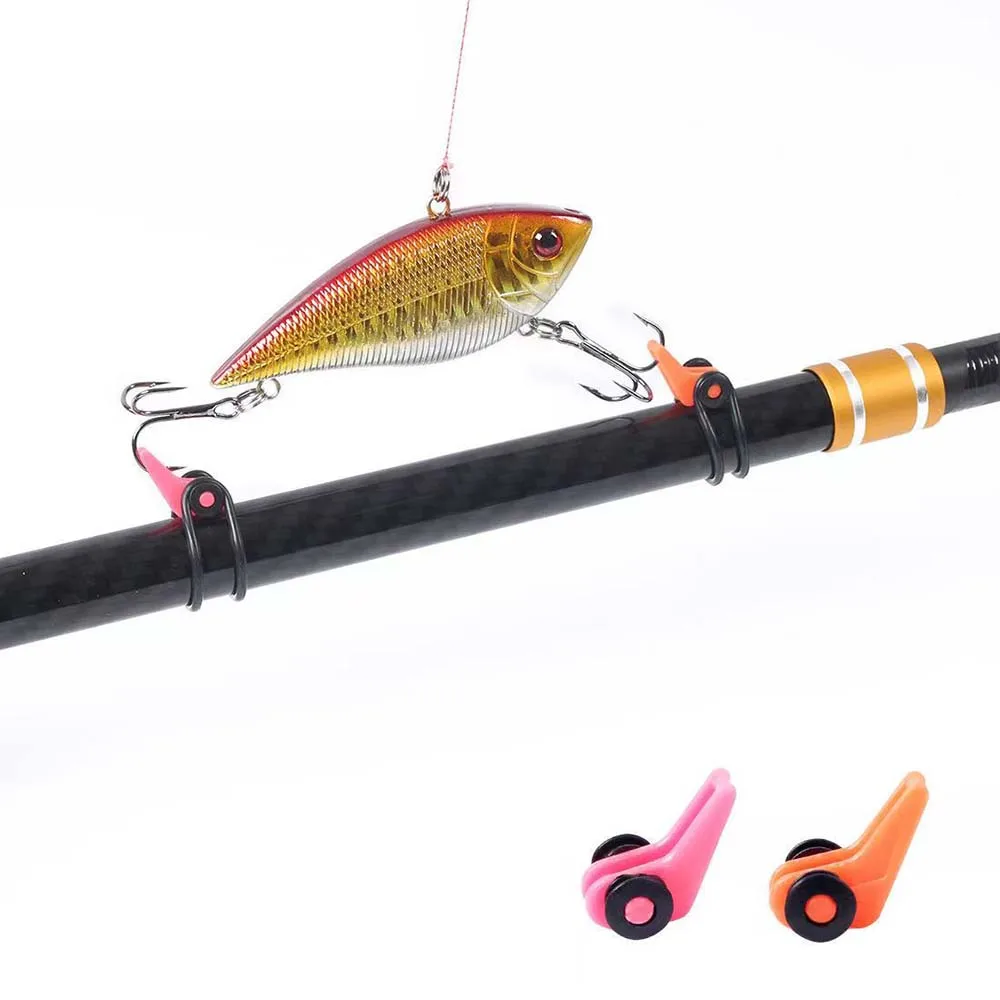 Fishing Bait Keeper 10PCS Mixed Colors Secure Holder Hook Ring Worm Lure Clasp Angle Hanger for Rod Jig Casting Tackle