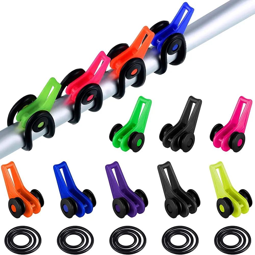 Fishing Bait Keeper 10PCS Mixed Colors Secure Holder Hook Ring Worm Lure Clasp Angle Hanger for Rod Jig Casting Tackle