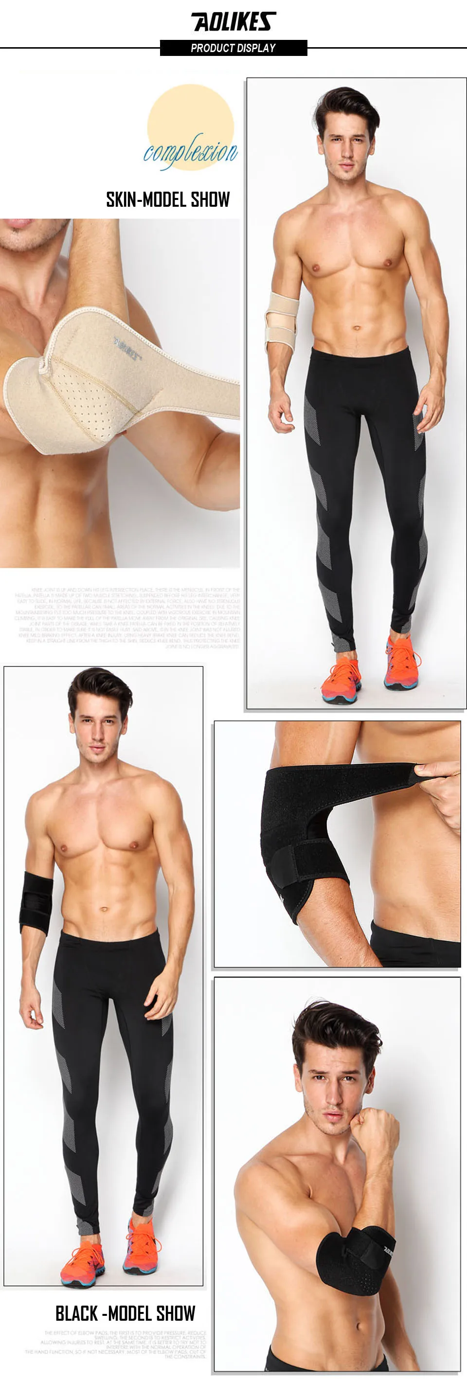 AOLIKES 1PCS Elbow Brace, Reversible Support Wrap for Joint, Arthritis Pain Relief, Tendonitis, Sports Injury Recovery