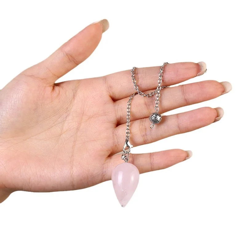 20pcs / Lot Bulk Pendulums Chains with Lobster Claw Wholesale 7 Chakra Stone Bead Charm Chain Only for Pendulum Accessories X037