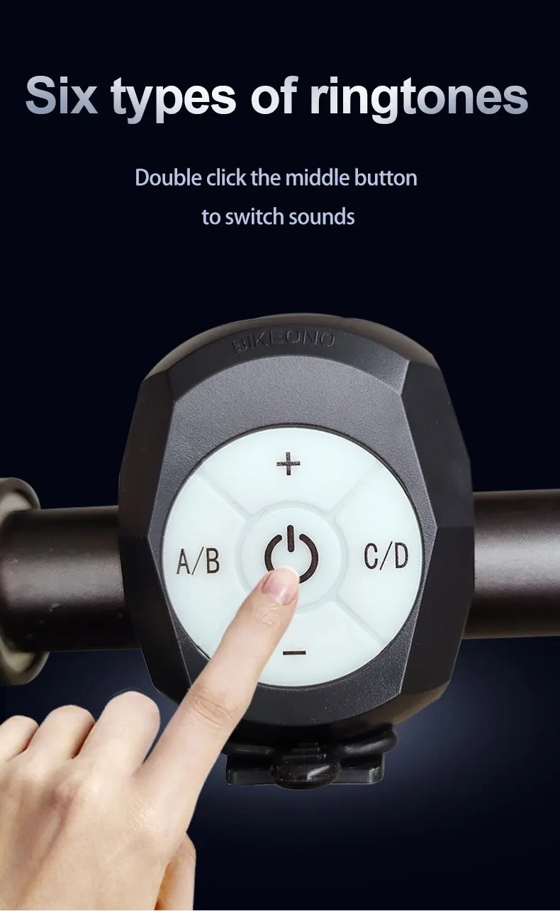 Bike Electric Horn Bell USB Rechargeable Bicycle Handlebar Cycling Alarm Ring Bell 120db Super Loud Horn Anti-theft Bell scooter