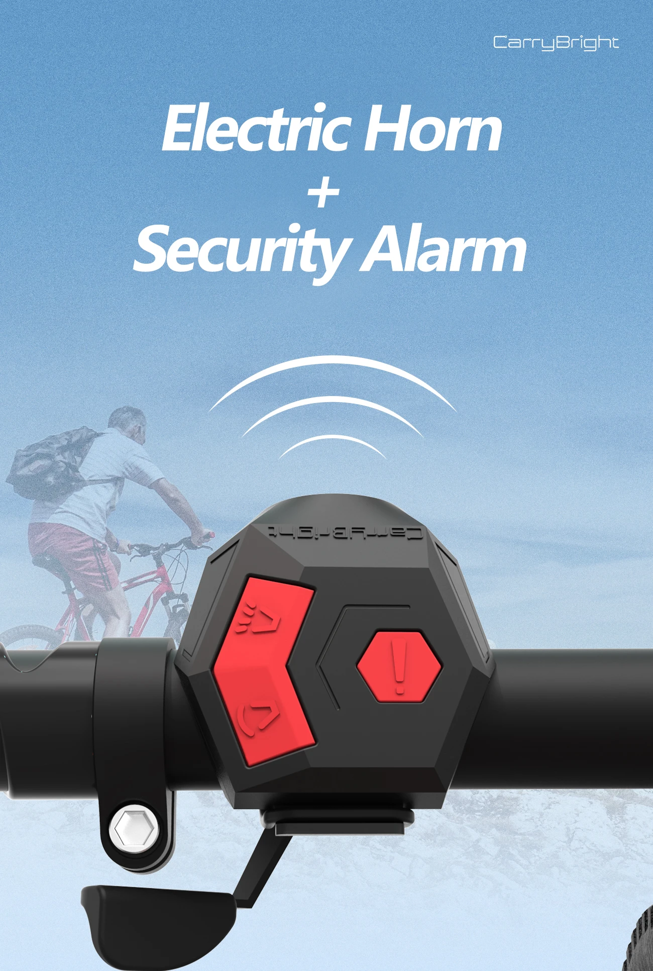 Bike Electric Horn Bell USB Rechargeable Bicycle Handlebar Cycling Alarm Ring Bell 120db Super Loud Horn Anti-theft Bell scooter