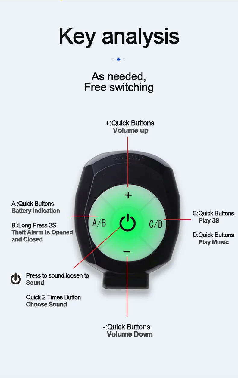 Bike Electric Horn Bell USB Rechargeable Bicycle Handlebar Cycling Alarm Ring Bell 120db Super Loud Horn Anti-theft Bell scooter