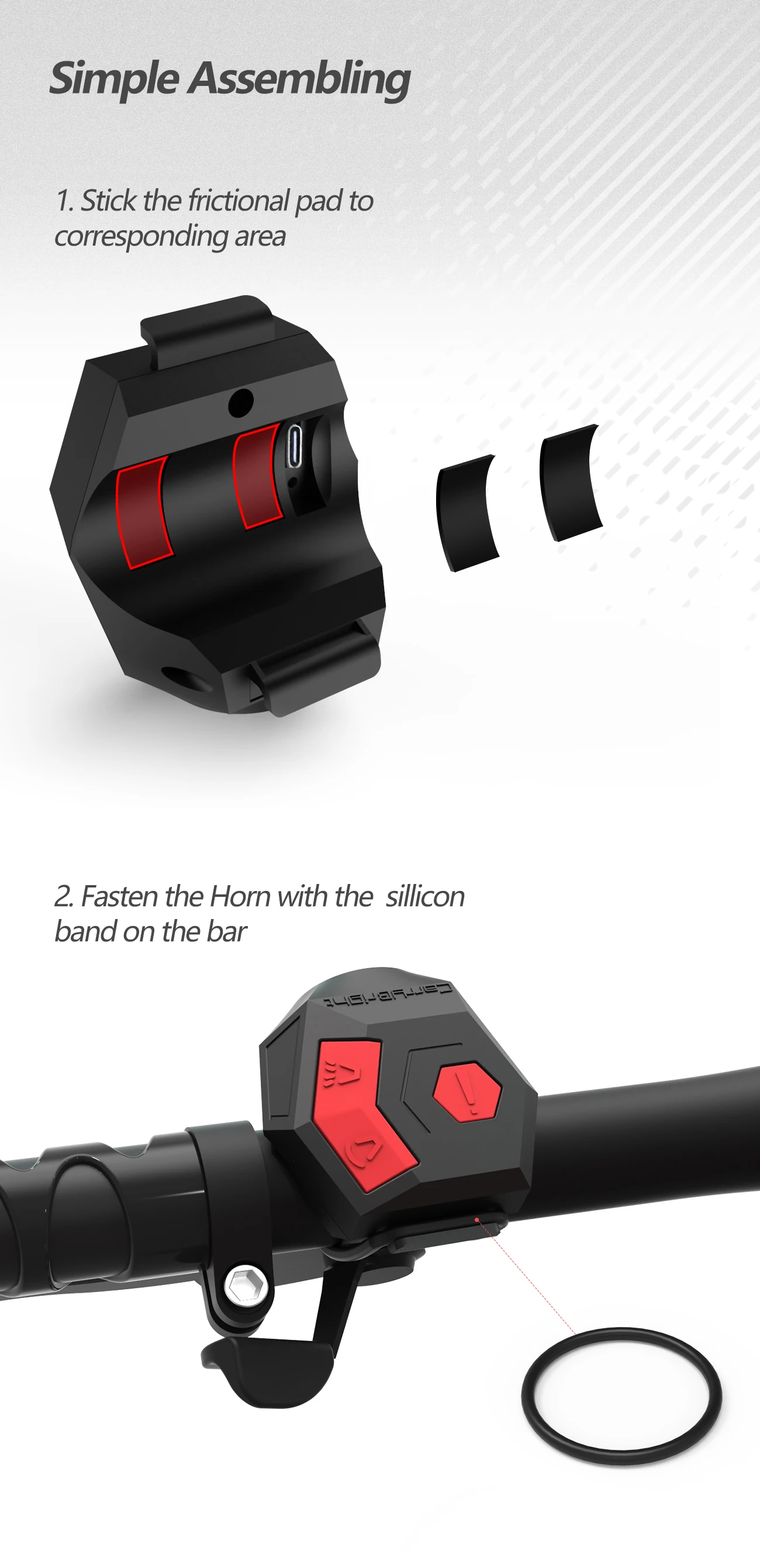 Bike Electric Horn Bell USB Rechargeable Bicycle Handlebar Cycling Alarm Ring Bell 120db Super Loud Horn Anti-theft Bell scooter