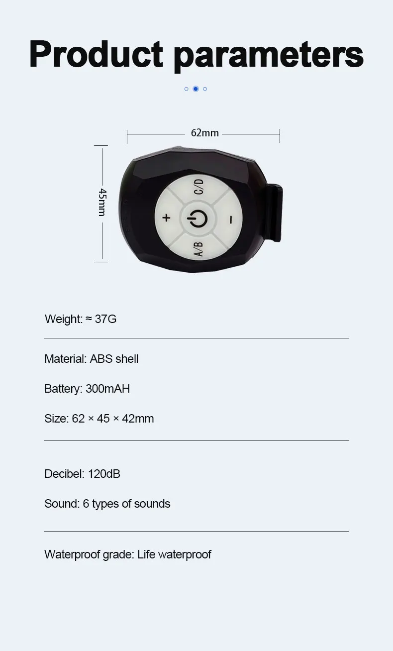 Bike Electric Horn Bell USB Rechargeable Bicycle Handlebar Cycling Alarm Ring Bell 120db Super Loud Horn Anti-theft Bell scooter