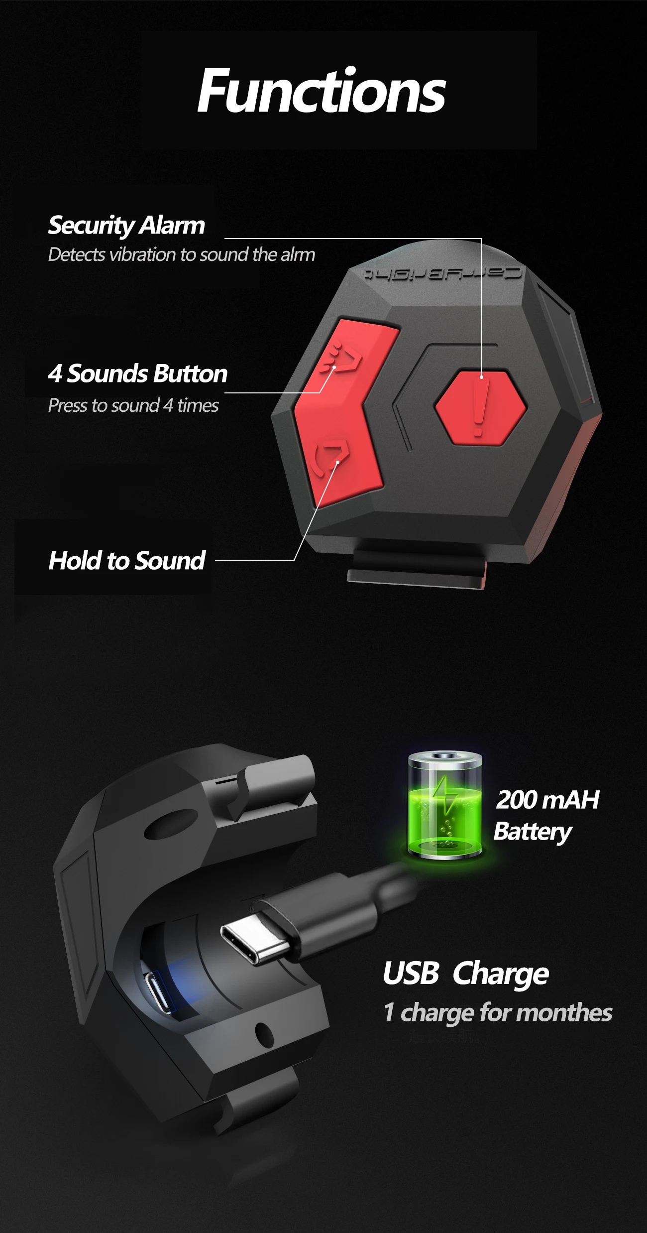 Bike Electric Horn Bell USB Rechargeable Bicycle Handlebar Cycling Alarm Ring Bell 120db Super Loud Horn Anti-theft Bell scooter