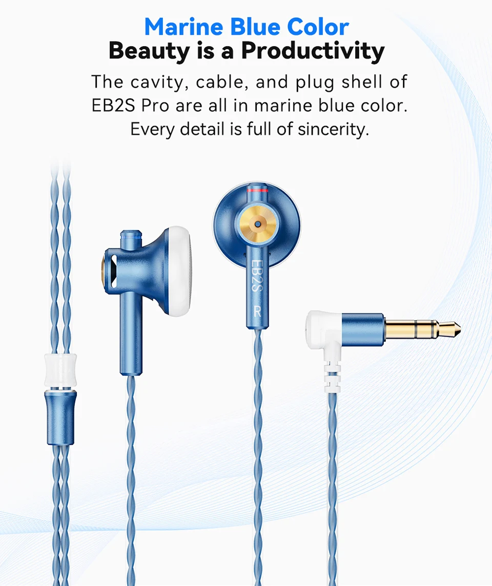 NICEHCK EB2S PRO 3.5/4.4mm Plug Microphone Flat-Head Earbud HIFI Wired Earphone 15.4mm LCP Diaphragm Dynamic Music Vocal Headset