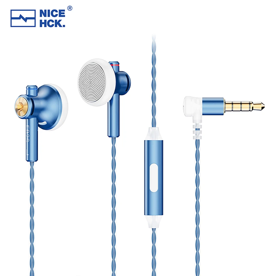 NICEHCK EB2S PRO 3.5/4.4mm Plug Microphone Flat-Head Earbud HIFI Wired Earphone 15.4mm LCP Diaphragm Dynamic Music Vocal Headset