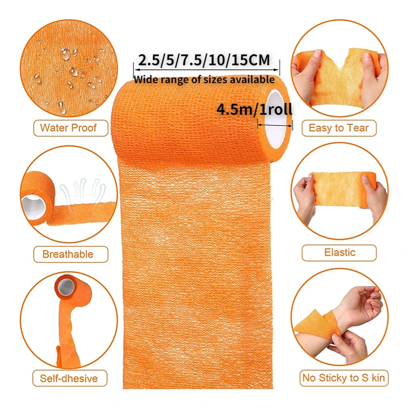 Sports Bandage Elastic Elastoplast Self Adhesive Tape Protect Wrist Palm Finger Arm Shoulder Knee Ankle Pets Leg Tattoo Safety