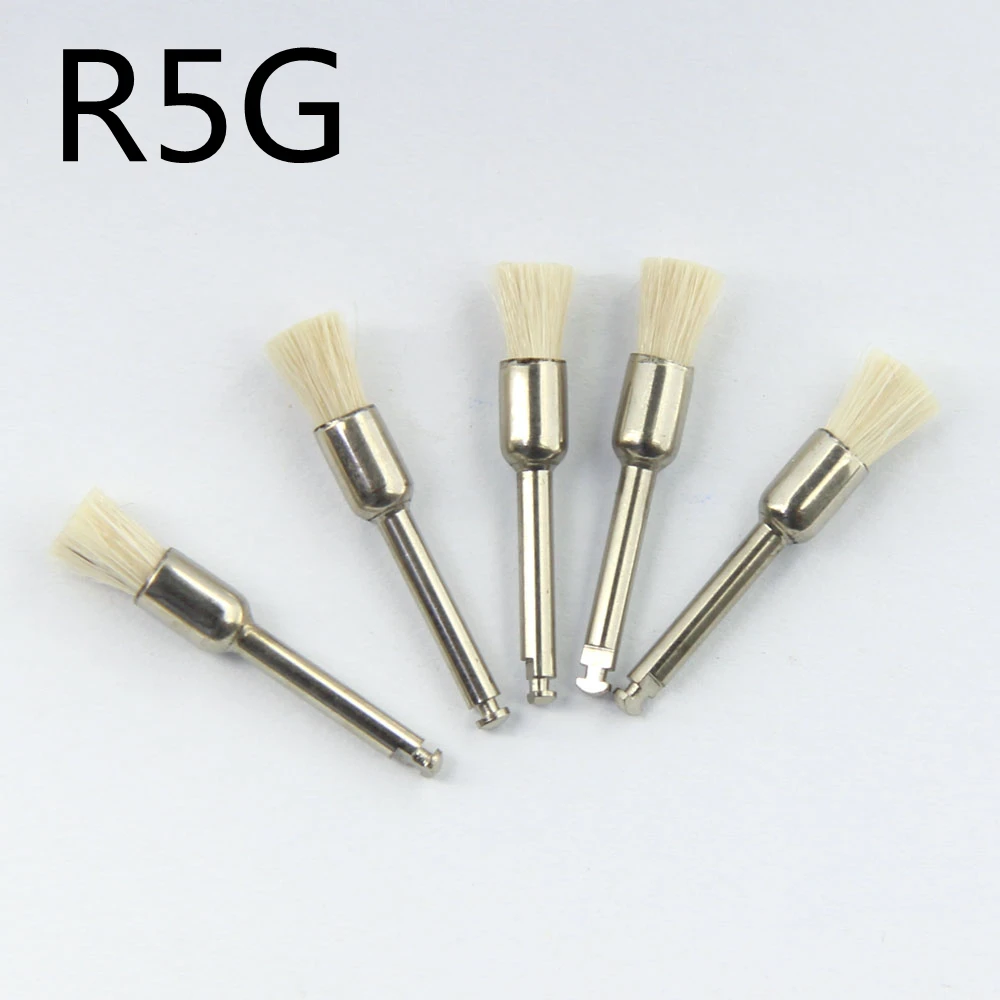 5pcs/pack Goat Hair Dental Polisher Resin Natural / Ceramic Teeth Soft Polishing Brush For Low-Speed Handpiece Dental Material
