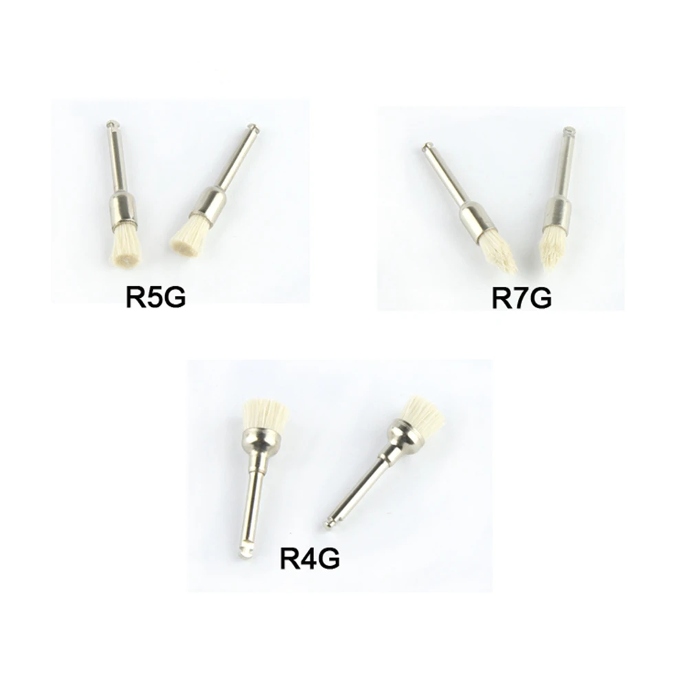5pcs/pack Goat Hair Dental Polisher Resin Natural / Ceramic Teeth Soft Polishing Brush For Low-Speed Handpiece Dental Material