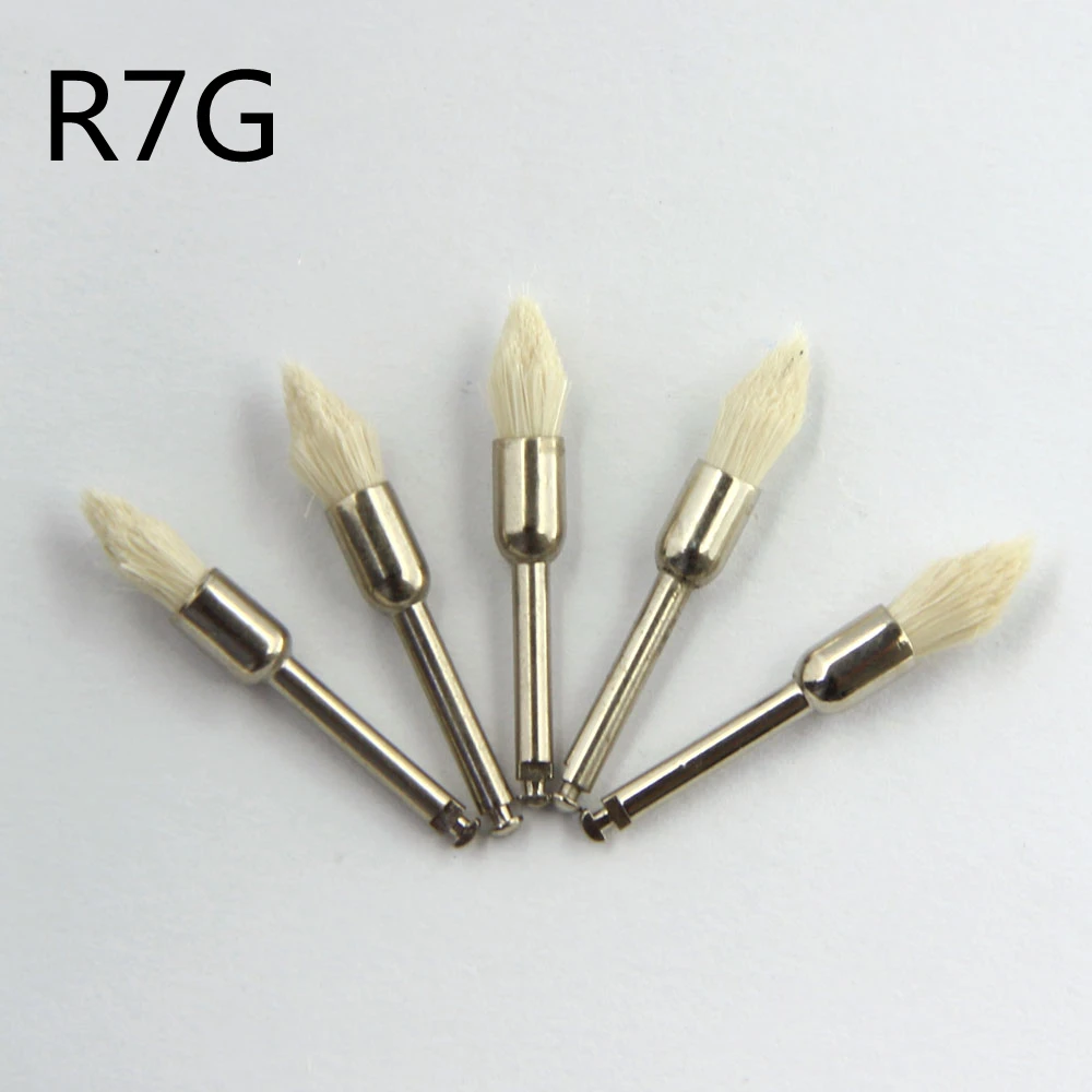 5pcs/pack Goat Hair Dental Polisher Resin Natural / Ceramic Teeth Soft Polishing Brush For Low-Speed Handpiece Dental Material