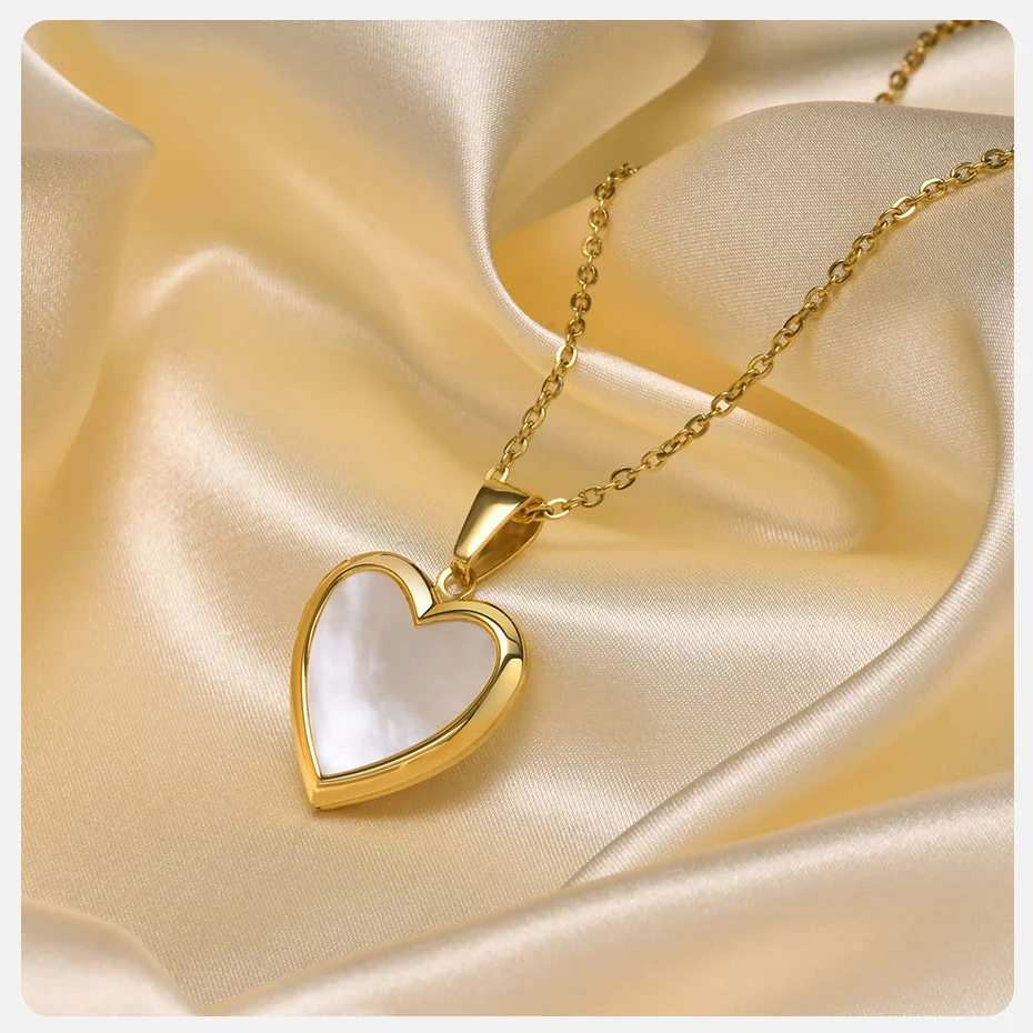Vnox Women Locket Necklaces, Openable Heart Pendants, Stainless Steel Shell Photo Frame Necklace
