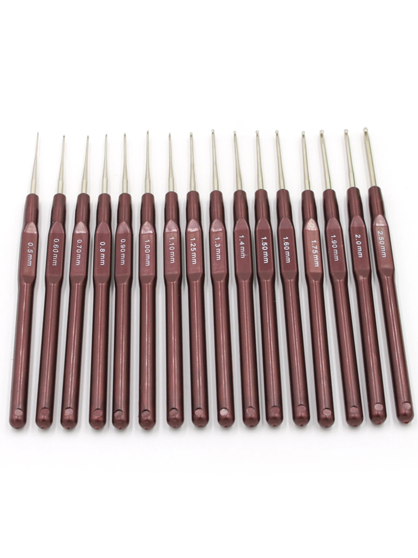 QJH Crochet Hook Set of 16 Plastic Handle Crochet Hooks Handle Knitting Needles Set Crochetings Knittings 0.5mm-2.5mm