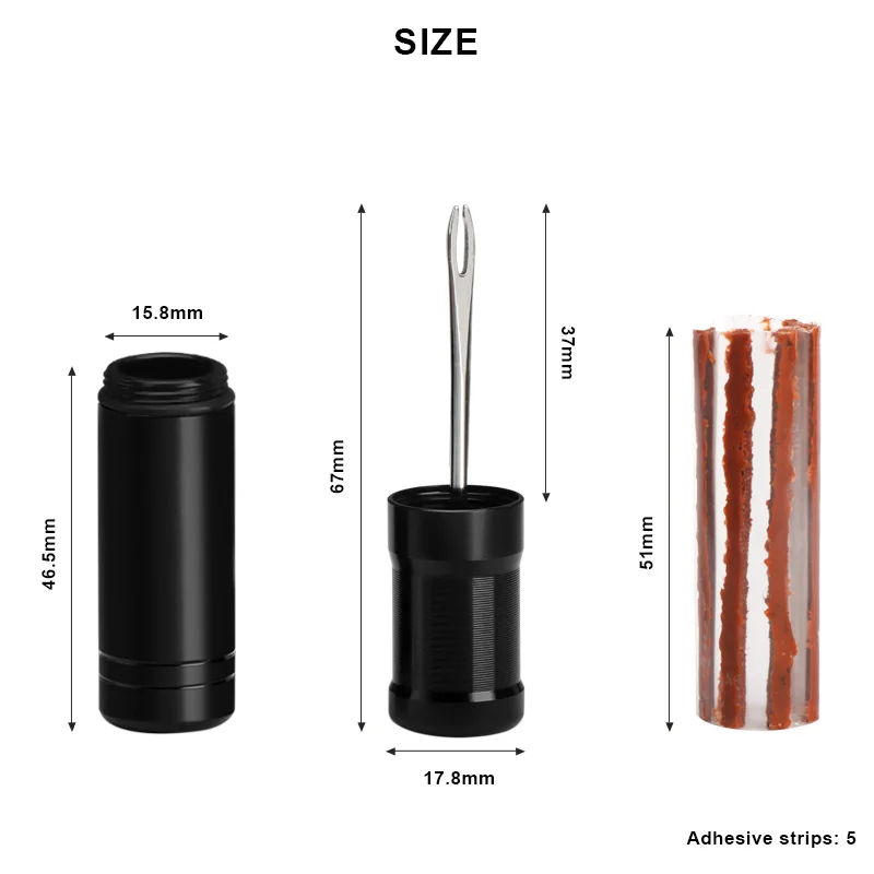 Bike Tubeless Tire Repair Kit With Rubber Strips Portable Urgent Glue Free Repair Rubber Stripes Set Bicycle Tire Repair Tool