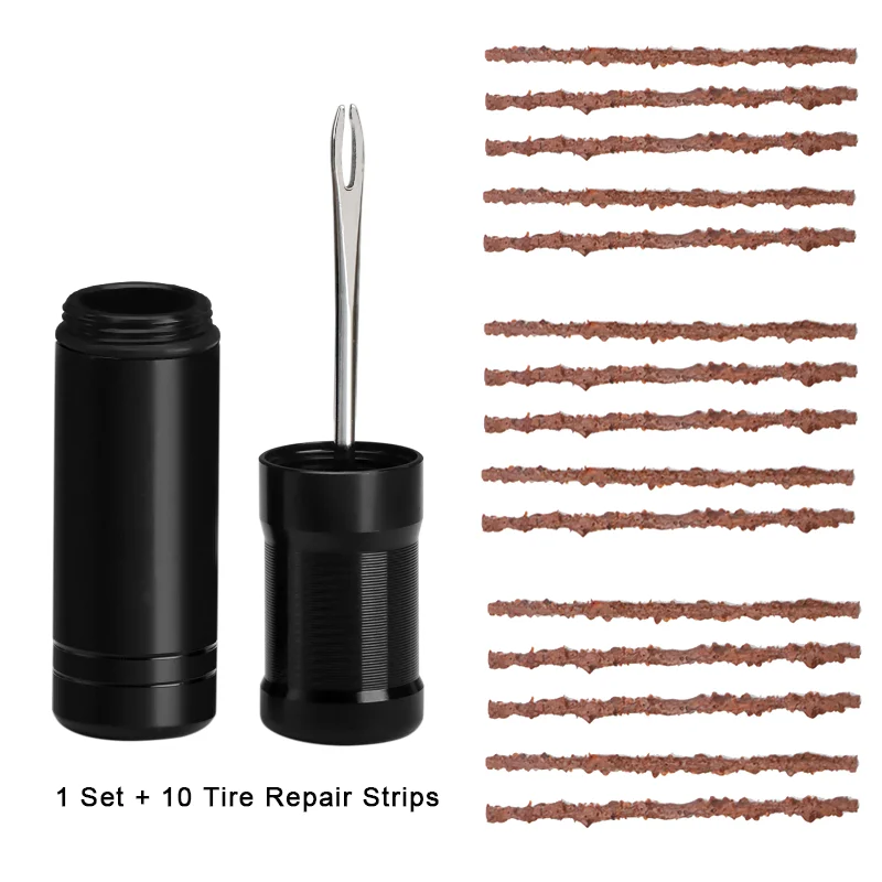 Bike Tubeless Tire Repair Kit With Rubber Strips Portable Urgent Glue Free Repair Rubber Stripes Set Bicycle Tire Repair Tool