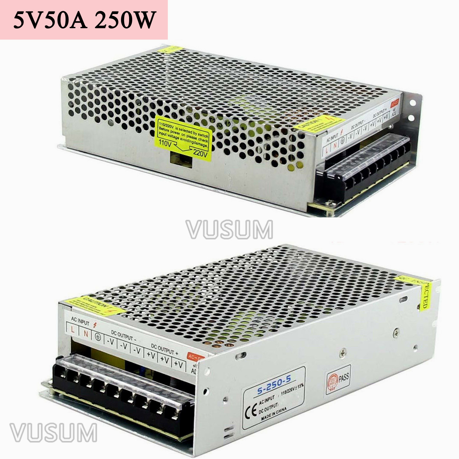 vusum Switching Led power supply 5V power supply Transformer 110V 220V AC to DC 5V 2A 6A 10A 20A 30A 40A 50A 60A 72A Driver