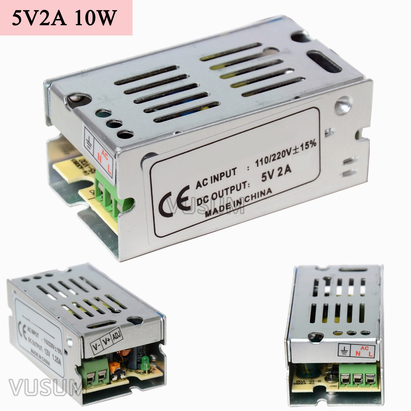 vusum Switching Led power supply 5V power supply Transformer 110V 220V AC to DC 5V 2A 6A 10A 20A 30A 40A 50A 60A 72A Driver
