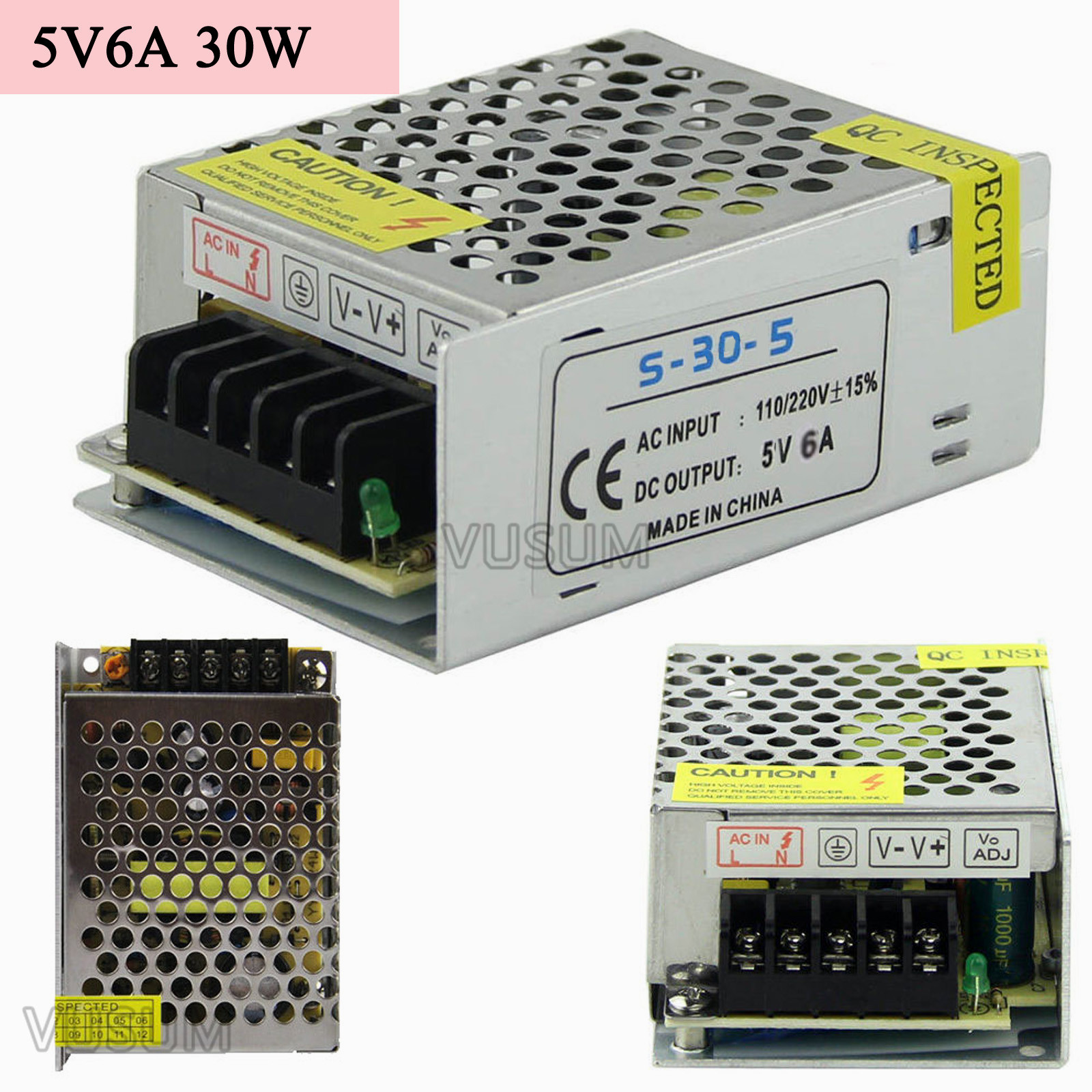 vusum Switching Led power supply 5V power supply Transformer 110V 220V AC to DC 5V 2A 6A 10A 20A 30A 40A 50A 60A 72A Driver