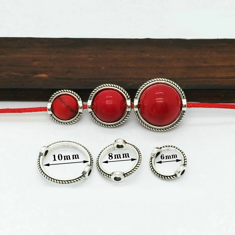 Plating 18k gold 6 8 10 mm Mix Vintage Bead Ring Spacer Beads Cap DIY Bracelet Beads For jewelry Making Accessories Finding